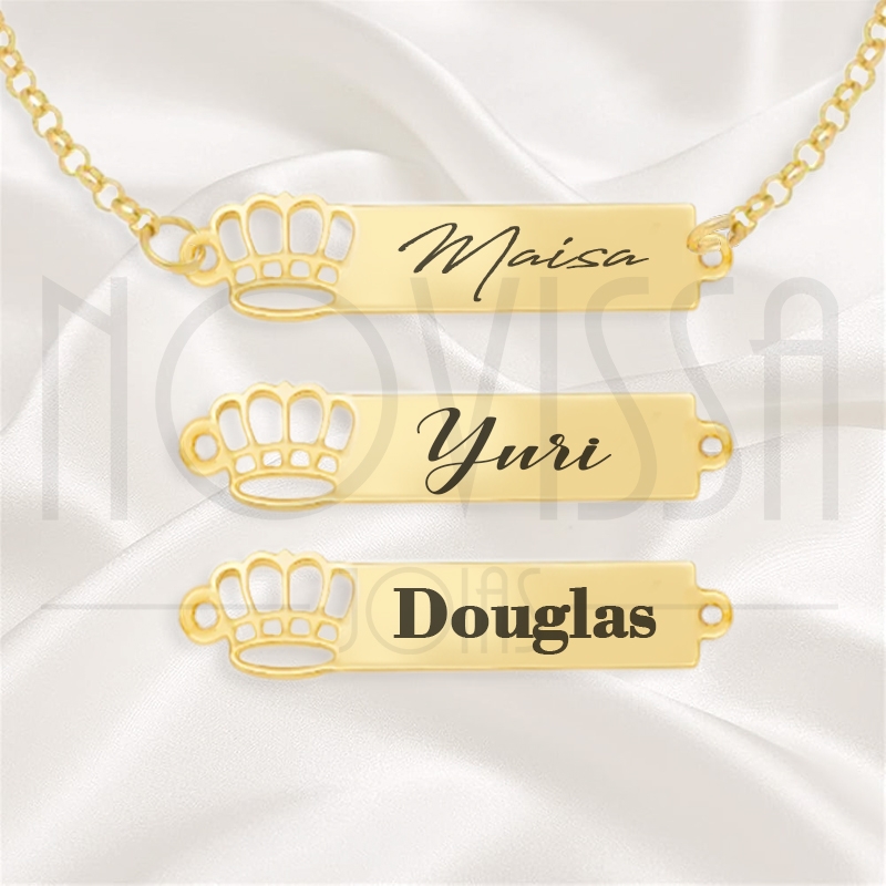 imagem PULSEIRA COM MEDALHA - BEBÊ REALEZA - FOLHEADA A OURO
