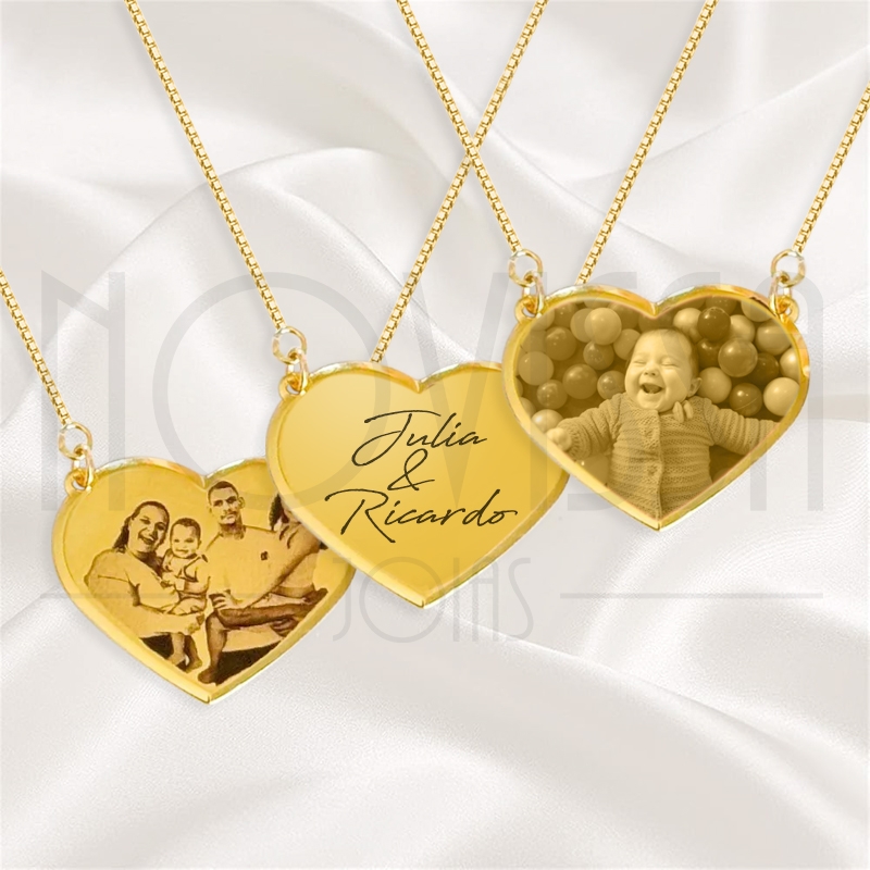imagem CORDÃO COM MEDALHA - OLD HEART - FOLHEADA A OURO