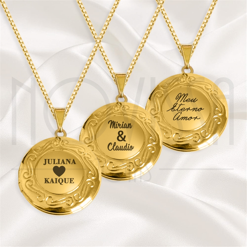 imagem CORDÃO COM MEDALHA - GOLD PAST - FOLHEADA A OURO