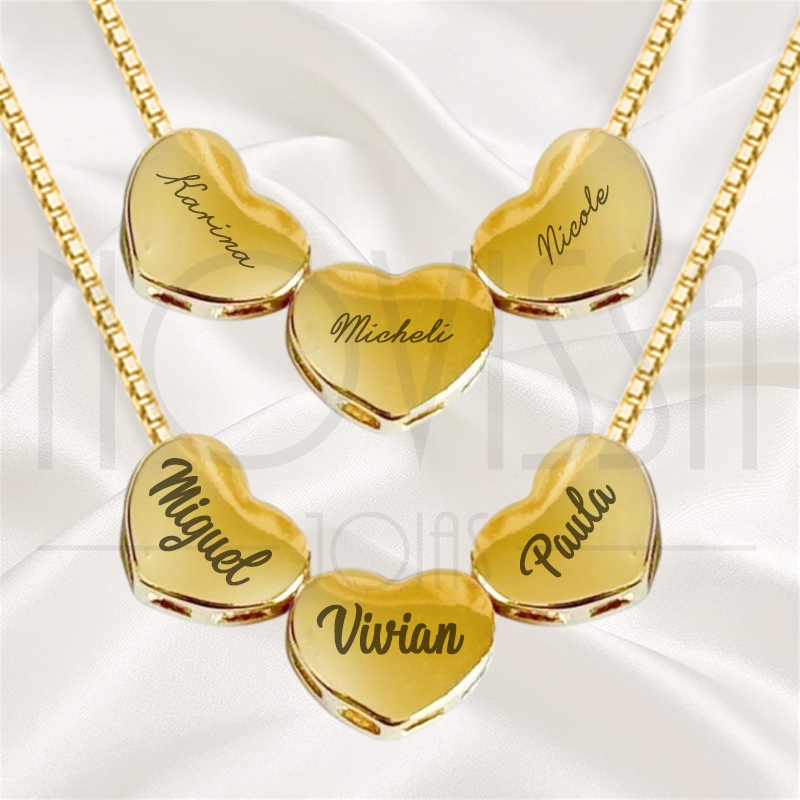 imagem CORDÃO COM MEDALHA - THREE HEART'S GOLD  - FOLHEADA A OURO