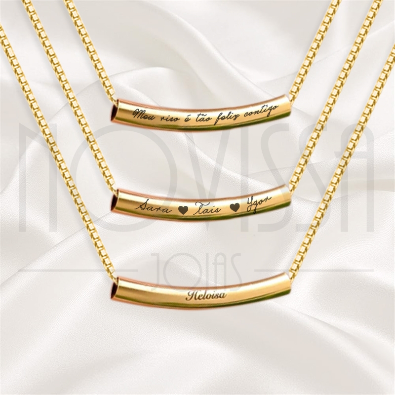 imagem CORDÃO COM MEDALHA - GOLD PIPE - FOLHEADA A OURO