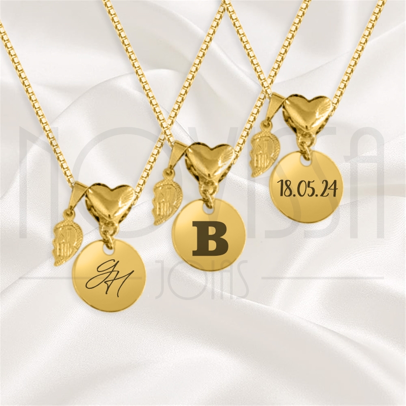 imagem CORDÃO COM MEDALHA - GOLD CIRCLE - FOLHEADA A OURO* 0,75cm