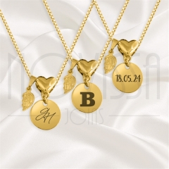 imagem CORDÃO COM MEDALHA - GOLD CIRCLE - FOLHEADA A OURO* 0,75cm