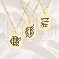imagem CORDÃO COM MEDALHA - GOLD  OVAL VERTICAL - FOLHEADA A OURO* 0,75cm