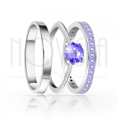 imagem HEAVEN - TRIO EM PRATA950 COM LINDO CRISTAL DE SWAROVSKI AZUL