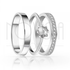 imagem SHINE - TRIO EM PRATA950 COM LINDO CRISTAL DE SWAROVSKI INCOLOR