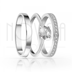 imagem SHINE - TRIO EM PRATA950 COM LINDO CRISTAL DE SWAROVSKI INCOLOR