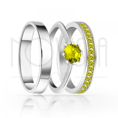 imagem SUN - TRIO EM PRATA950 COM LINDO CRISTAL DE SWAROVSKI AMARELO