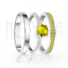 imagem SUN - TRIO EM PRATA950 COM LINDO CRISTAL DE SWAROVSKI AMARELO