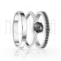 imagem BLACK - TRIO EM PRATA950 COM LINDO CRISTAL DE SWAROVSKI PRETO