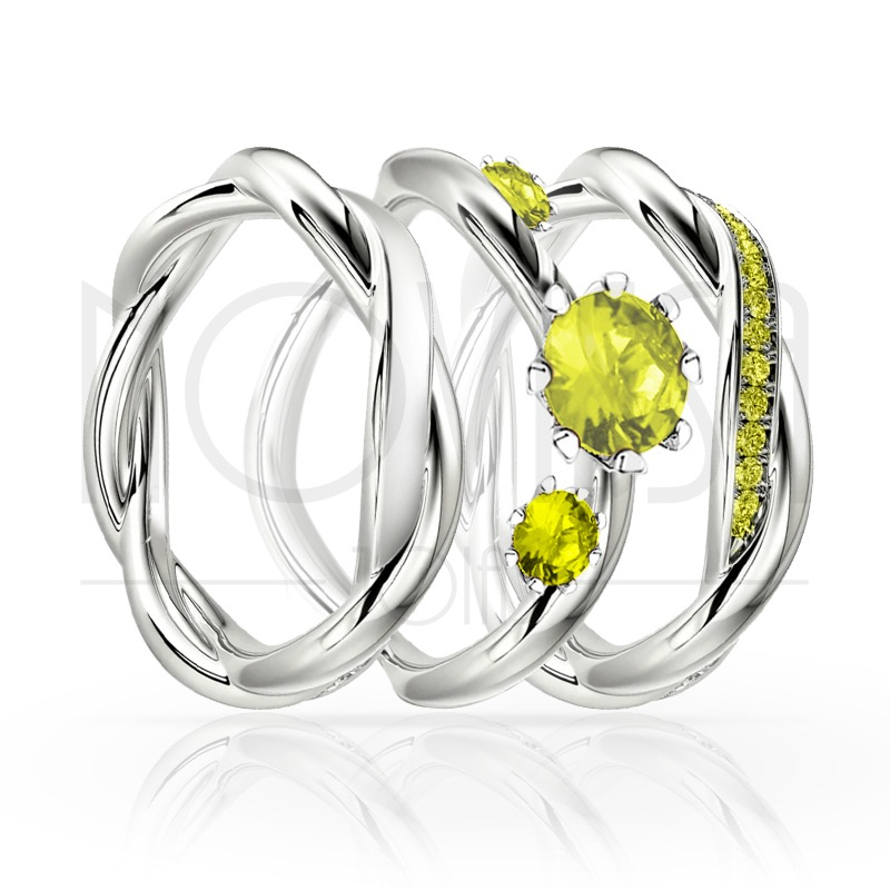 imagem STAR - TRIO EM PRATA950 ENTRE LAÇOS COM LINDO CRISTAL DE SWAROVSKI 