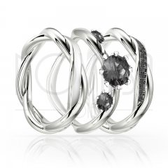 imagem BLEND - TRIO EM PRATA950 ENTRE LAÇOS COM LINDO CRISTAL DE SWAROVSKI 