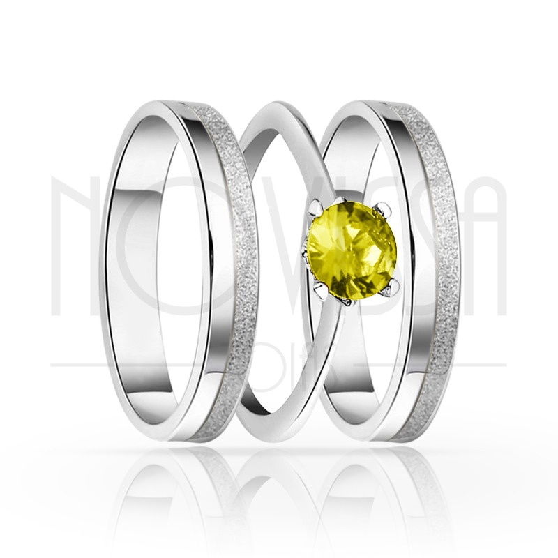 imagem INTENSE - TRIO EM PRATA950 COM LINDO CRISTAL DETALHE DIAMANTADO