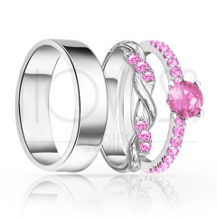 imagem LINE -  ANEIS EM PRATA950 ENTRE LAÇOS COM LINDO CRISTAL ACABAMENTO ALTO BRILHO