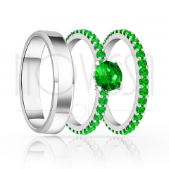 imagem BELLINI - TRIO EM PRATA950 COM LINDO CRISTAL ACABAMENTO ALTO BRILHO