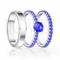 imagem AURORA - TRIO EM PRATA950 COM LINDO CRISTAL ACABAMENTO ALTO BRILHO