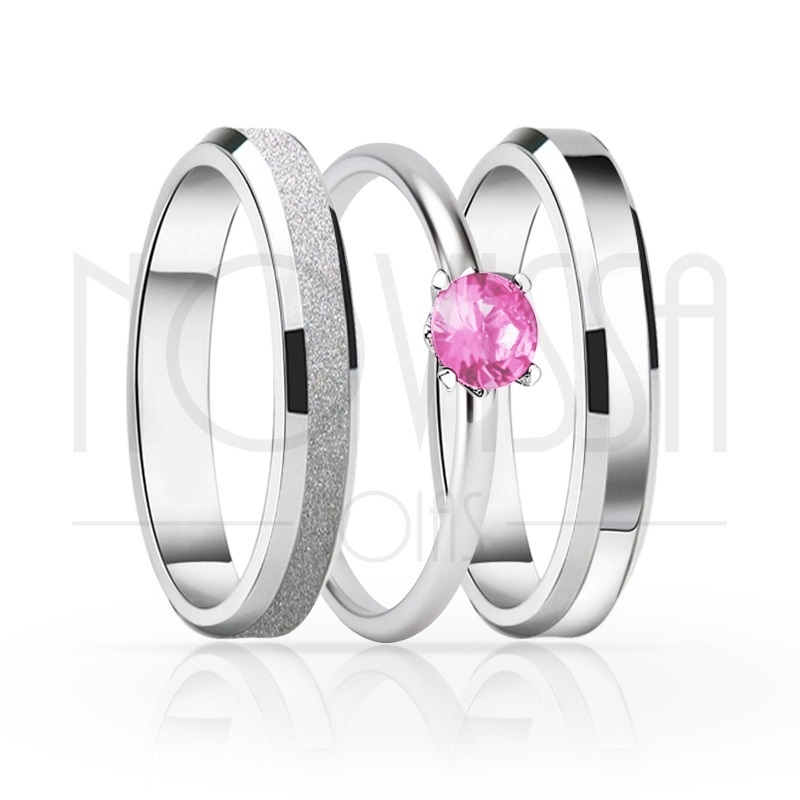 imagem ELLA - ANEIS EM PRATA950 ENTRE LAÇOS COM LINDO CRISTAL ACABAMENTO ALTO BRILHO