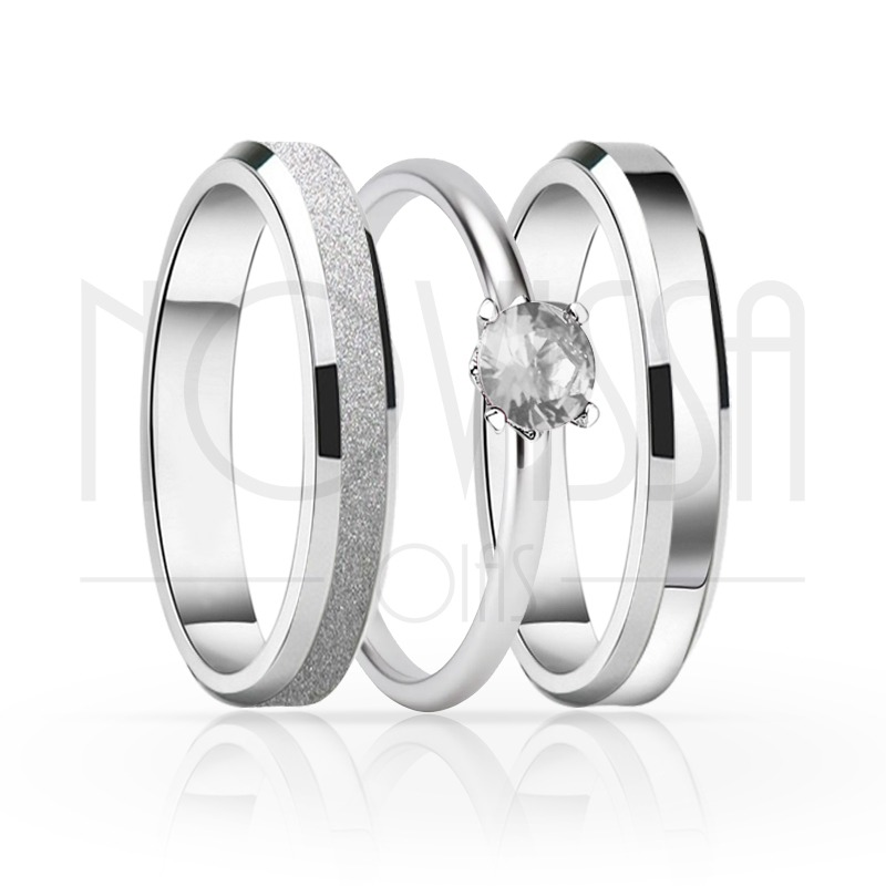 imagem BASIC  - ANEIS EM PRATA950  COM LINDO CRISTAL ACABAMENTO ALTO BRILHO