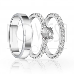 imagem BASIC - TRIO EM PRATA950 COM LINDO CRISTAL ACABAMENTO ALTO BRILHO