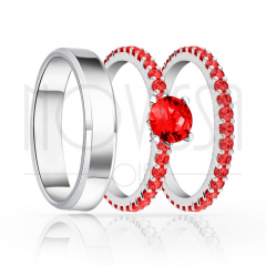 imagem VENUS - TRIO EM PRATA950 COM LINDO CRISTAL ACABAMENTO ALTO BRILHO