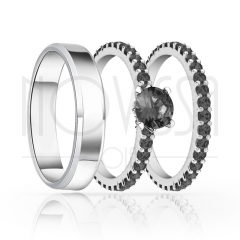 imagem LUME - TRIO EM PRATA950 COM LINDO CRISTAL ACABAMENTO ALTO BRILHO