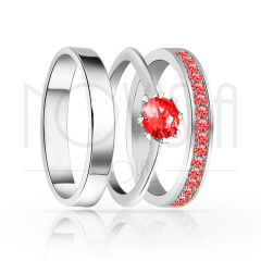 imagem VENUS - TRIO EM PRATA950 COM LINDO CRISTAL DE SWAROVSKI PRETO