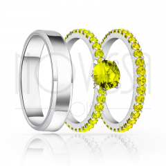 imagem AURORA - TRIO EM PRATA950 COM LINDO CRISTAL ACABAMENTO ALTO BRILHO