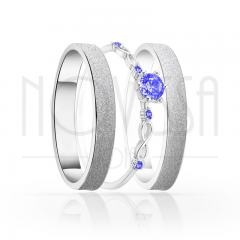 imagem DÁLIA - TRIO EM PRATA950 ANEL COM LINDO CRISTAL  ACABAMENTO DIAMANTADO