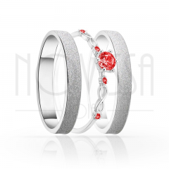 imagem BELLIS - TRIO EM PRATA950 ANEL COM LINDO CRISTAL  ACABAMENTO DIAMANTADO