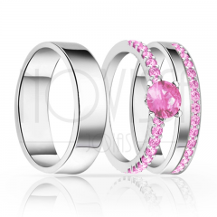 imagem  AMÁLIA- ANEIS EM PRATA950 ENTRE LAÇOS COM LINDO CRISTAL ACABAMENTO ALTO BRILHO