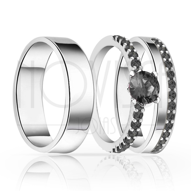 imagem ONIX - ANEIS EM PRATA950 ENTRE LAÇOS COM LINDO CRISTAL ACABAMENTO ALTO BRILHO