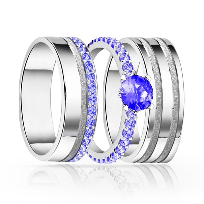 imagem  TRIO EM PRATA950 COM LINDOS CRISTAIS DE SWAROVSKI 