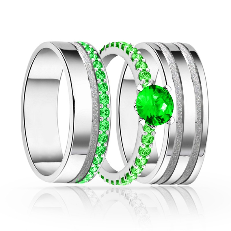 imagem  TRIO EM PRATA950 COM LINDOS CRISTAIS DE SWAROVSKI 