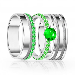 imagem  TRIO EM PRATA950 COM LINDOS CRISTAIS DE SWAROVSKI 