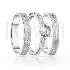 imagem  TRIO EM PRATA950 COM LINDO CRISTAL ACABAMENTO DIAMANTADO
