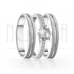 imagem  TRIO EM PRATA950 COM LINDO CRISTAL ACABAMENTO DIAMANTADO