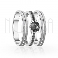 imagem  TRIO EM PRATA950 COM LINDO CRISTAL ACABAMENTO DIAMANTADO