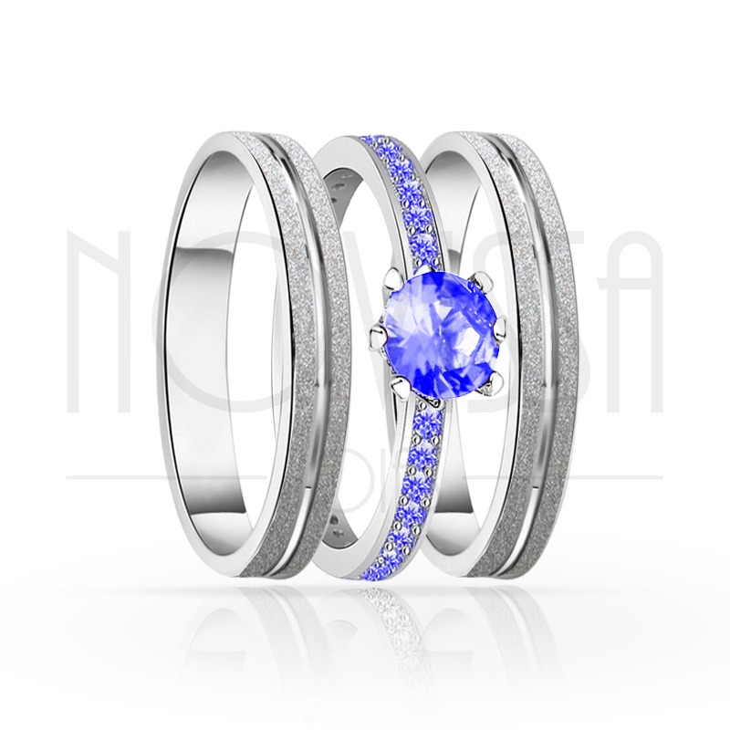 imagem  TRIO EM PRATA950 COM LINDO CRISTAL ACABAMENTO DIAMANTADO