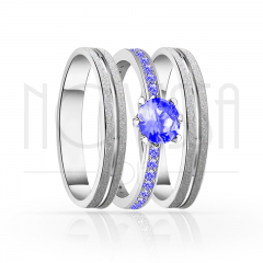 imagem  TRIO EM PRATA950 COM LINDO CRISTAL ACABAMENTO DIAMANTADO