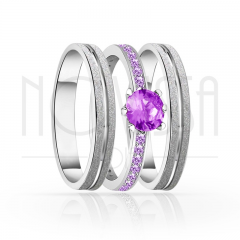 imagem  TRIO EM PRATA950 COM LINDO CRISTAL ACABAMENTO DIAMANTADO