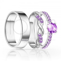 imagem AURORA - ANEIS EM PRATA950 ENTRE LAÇOS COM LINDO CRISTAL ACABAMENTO ALTO BRILHO