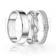 imagem SOUL -  ANEIS EM PRATA950 ENTRE LAÇOS COM LINDO CRISTAL ACABAMENTO ALTO BRILHO