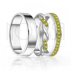 imagem SOLARE -  ANEIS EM PRATA950 ENTRE LAÇOS COM LINDO CRISTAL ACABAMENTO ALTO BRILHO