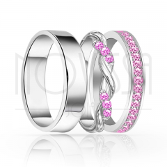 imagem LIZ -  ANEIS EM PRATA950 ENTRE LAÇOS COM LINDO CRISTAL ACABAMENTO ALTO BRILHO