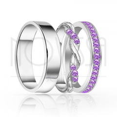 imagem GAIA-  ANEIS EM PRATA950 ENTRE LAÇOS COM LINDO CRISTAL ACABAMENTO ALTO BRILHO