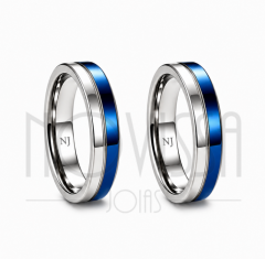 imagem  CELESTE *Sublime e Especial*  ALIANÇAS DE TUNGSTÊNIO MAGNETIZADO A TITANIUM ACABAMENTO ALTO BRILHO