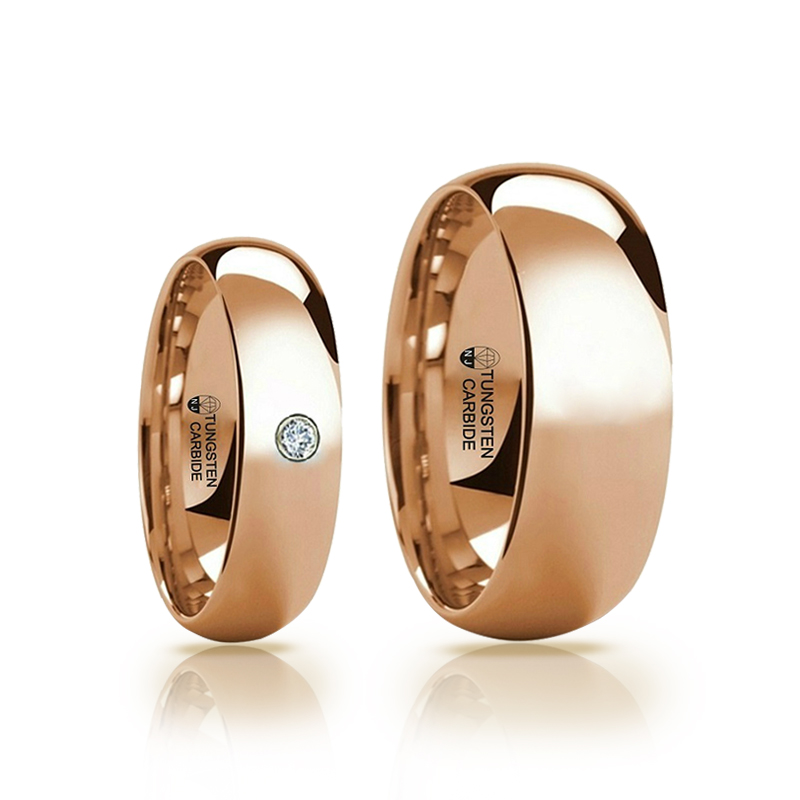 imagem CLASSIC GOLD ROSÉ ALIANÇA DE TUNGSTÊNIO EM ALTO BRILHO